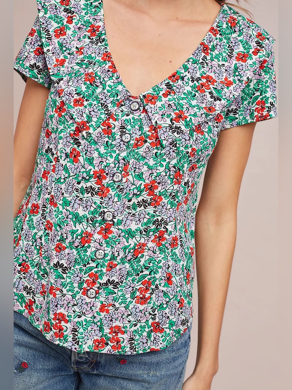 Anthropologie Maeve Austen Collared Blouse